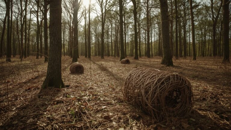Wilgentenen worden verzamelt om de rieten uitvaartmanden te produceren