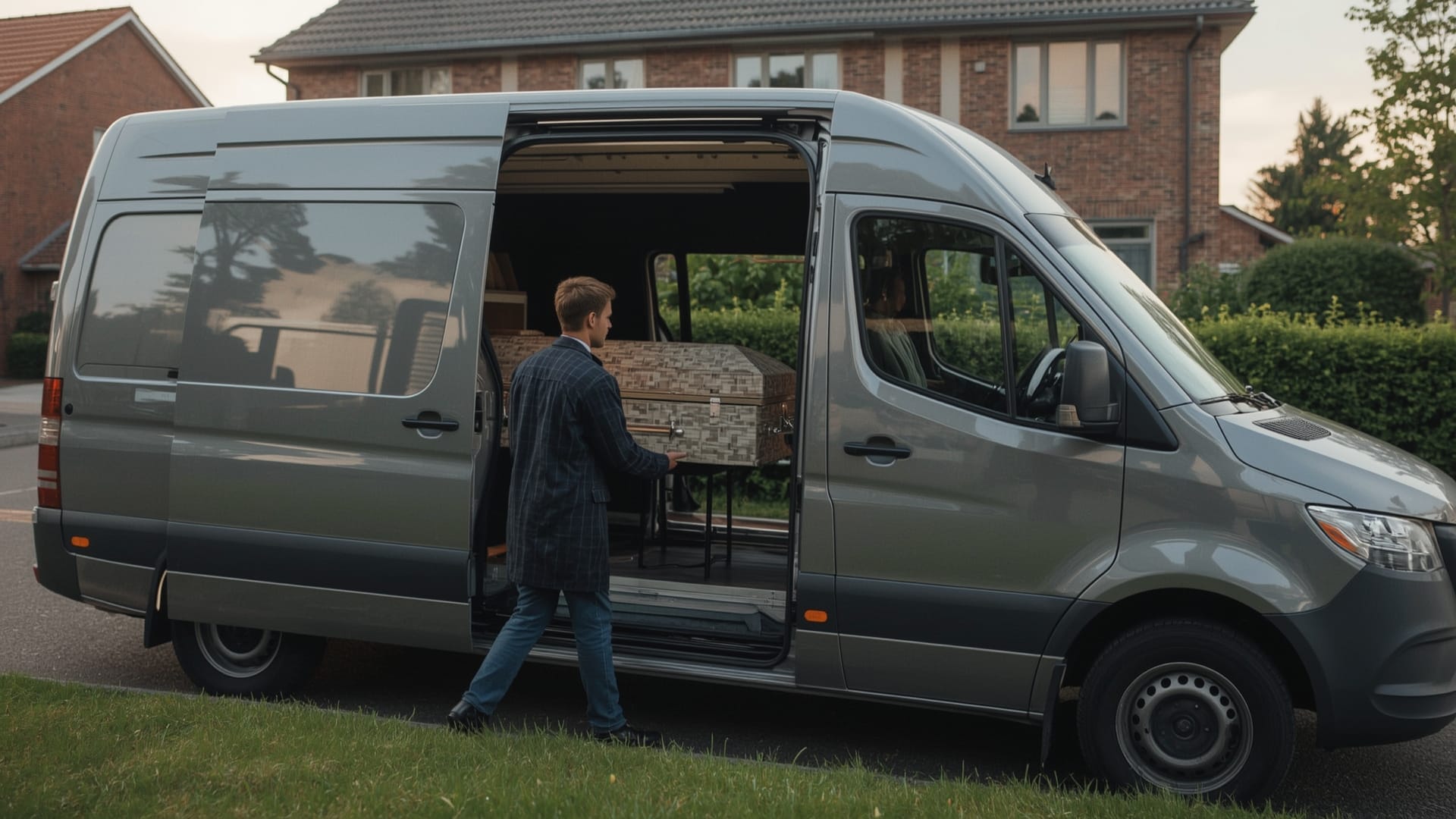 Een goedkope uitvaartkist wordt door onze professionele chauffeur bezorgd bij een particulier
