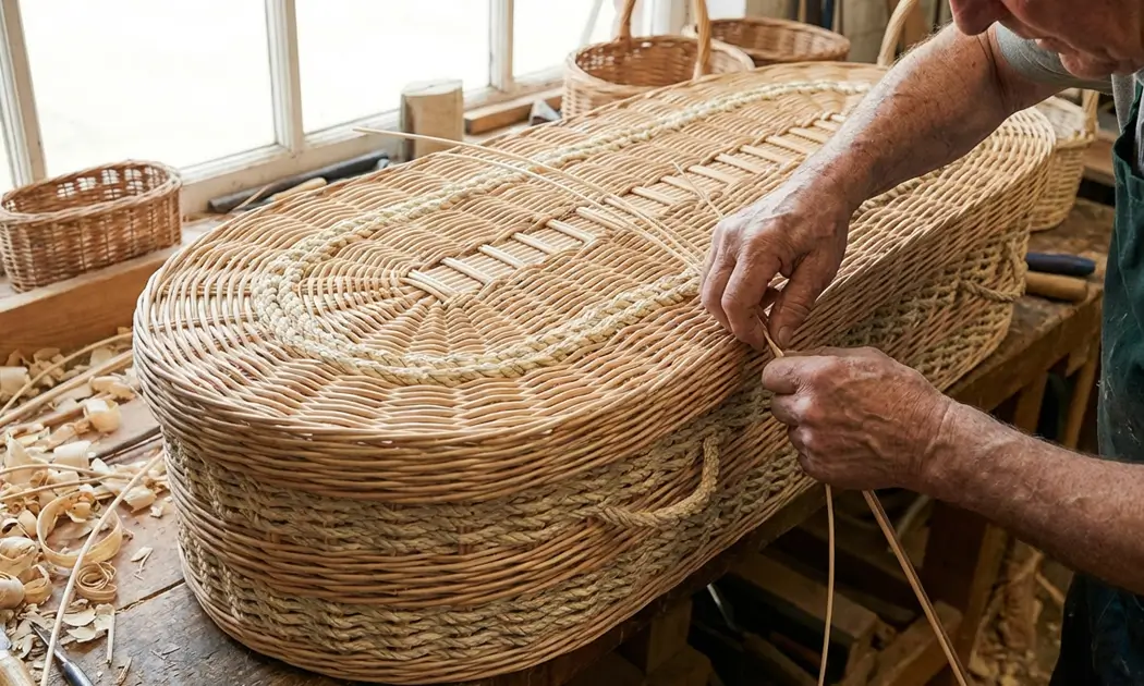 Vlechten van een uitvaartmand